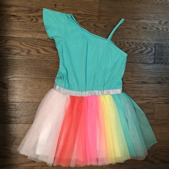 girls rainbow tulle dress